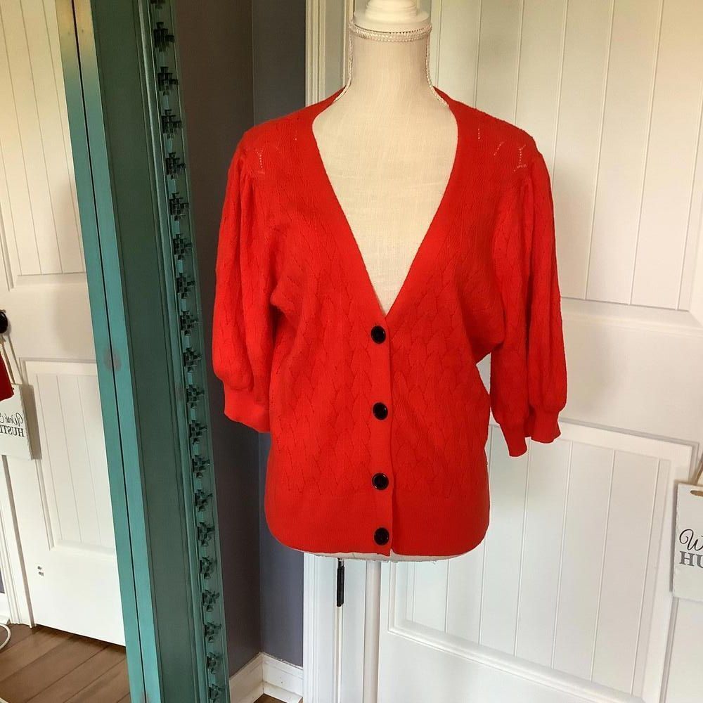 Draper‎ James Red Women's Button-Up Cardigan Sweater